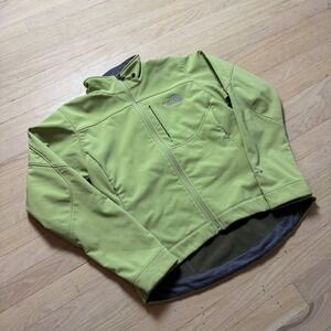 The North Face Apex Softshell Jacket Green Womens Small Full Zip Fleece Lined